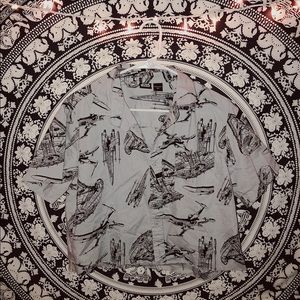 Grey/Black Millennium Falcon Buttoned Crop